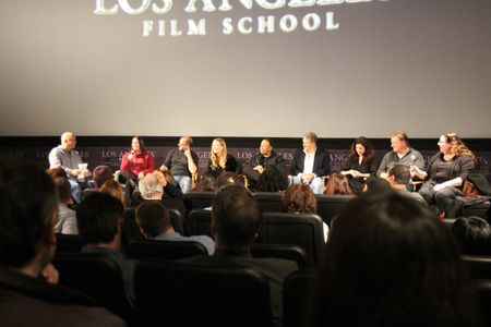 Moderating the Producing Team panel for the Producers Guild of America and Veterans in Media and Entertainment at The Lo