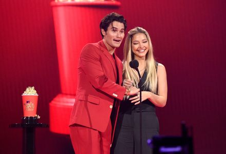 Kevin Mazur, Madelyn Cline, and Chase Stokes at an event for 2021 MTV Movie & TV Awards (2021)