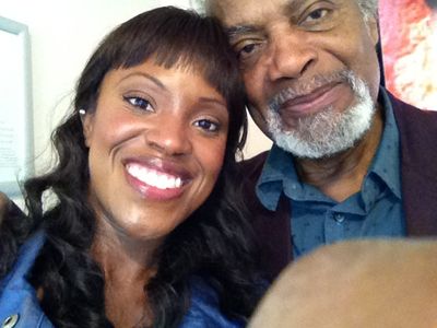 Filming The Knot, Kelle Bryan on set with Ram John Holder.