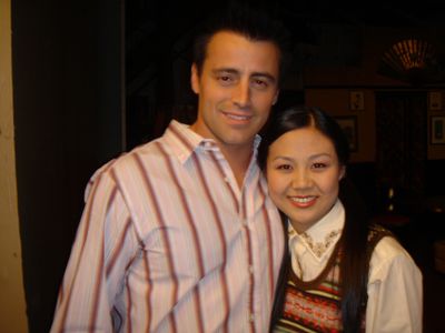 On set with Matt LeBlanc (Joey)