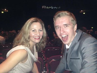 Holly Woodhouse with Ross Cawton at the Premiere of The Blackout (2015)