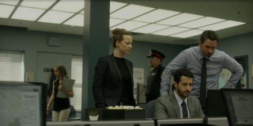 Billy Campbell, Karine Vanasse, and Zach Smadu in Cardinal (2017)