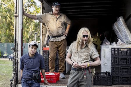 Brian Van Holt, Anthony J. Sharpe, and Lex Mayson in Joe vs. Carole (2022)