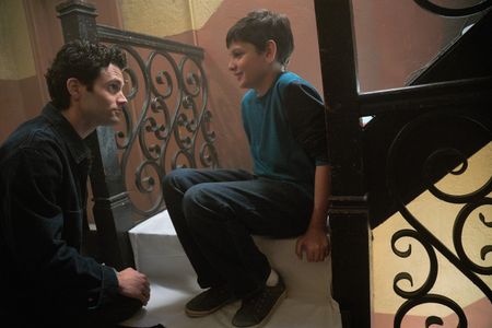 Still of Luca Padovan and Penn Badgley (YOU)