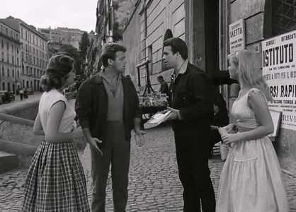 Maurizio Arena, Lorella De Luca, Alessandra Panaro, and Renato Salvatori in Belle ma povere (1957)