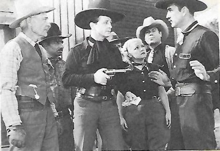 Curley Baldwin, Bill Cody, Gordon Griffith, Gertrude Messinger, and Buck Morgan in Blazing Justice (1936)