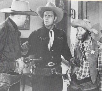 Buster Crabbe, Frank Hagney, and Al St. John in Blazing Frontier (1943)