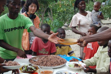 Filming in Haiti