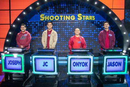 Onyok Velasco, Joseph Bitangcol, Jason Abalos, and JC Tiuseco in Family Feud Philippines (2022)