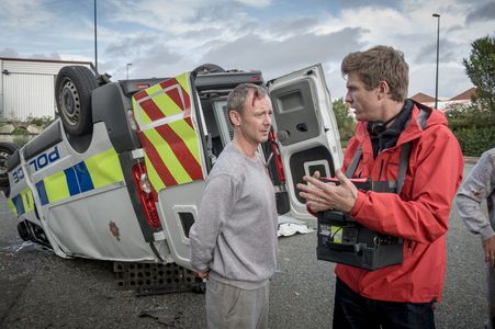 John Simm and Nick Murphy on the set of PREY