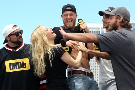 Kevin Smith, Gustaf Skarsgård, Katheryn Winnick, Travis Fimmel, and Alexander Ludwig at an event for IMDb at San Diego C