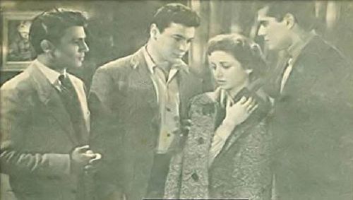 Omar Sharif, Abdel Halim Hafez, Faten Hamamah, and Ahmed Ramzy in Our Best Days (1955)