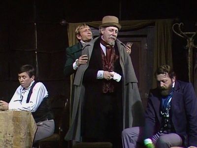 Josef Abrhám, Jirí Kodet, Josef Vondrácek, and Jirí Zahajský in Hráci (1983)