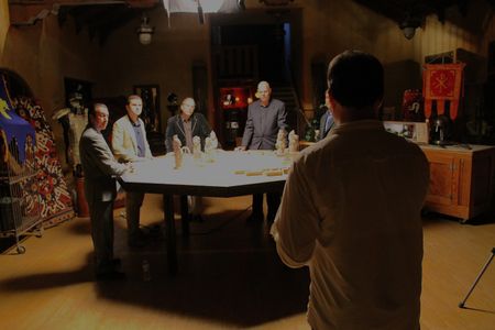 William Martens directing the on-camera experts for the roundtable segments of the epic historical documentary 