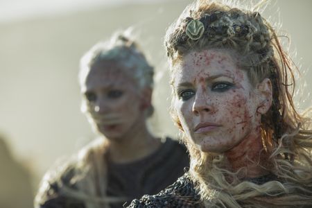 Katheryn Winnick and Georgia Hirst in Vikings (2013)