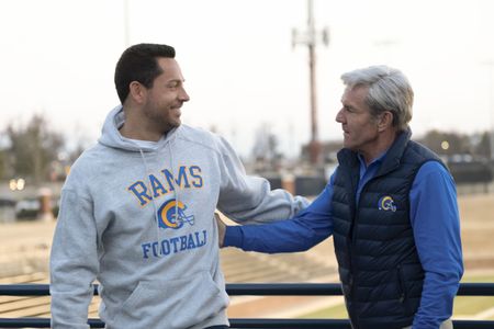 Dennis Quaid and Zachary Levi in American Underdog (2021)