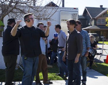 Director Barry Battles with Director of Photography Robert Brinkmann (The Cable Guy) on the set of BROTHERLY LOVE (2017)