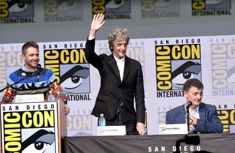 Peter Capaldi, Chris Hardwick, and Steven Moffat at an event for Doctor Who (2005)