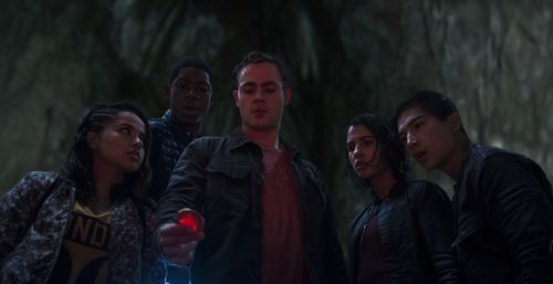 Becky G, Ludi Lin, Dacre Montgomery, Naomi Scott, and RJ Cyler in Power Rangers (2017)