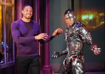 Ray Fisher and his wax figure at Madam Tussaud’s Orlando