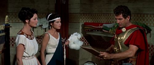 Diane Baker, Richard Egan, and Anna Synodinou in The 300 Spartans (1962)