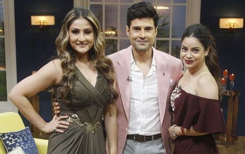 Urvashi Dholakia, Sumona Chakravarti, and Rajeev Khandelwal in Juzz Baatt (2018)