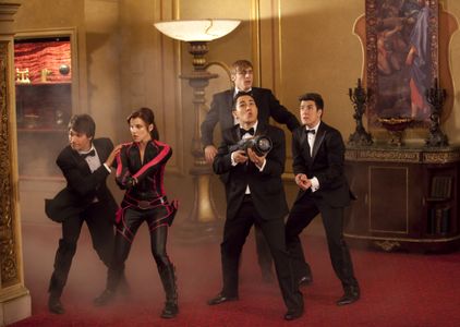 Kendall Schmidt, Emma Lahana, Carlos PenaVega, James Maslow, and Logan Henderson in Big Time Movie (2012)