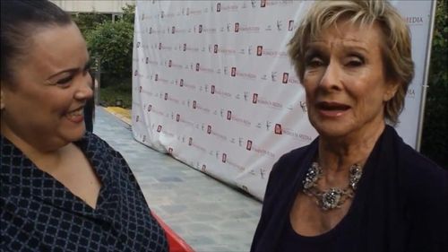 on the red carpet with Cloris Lachman