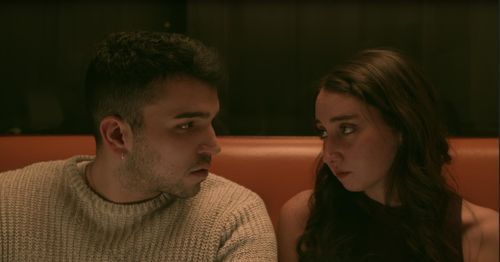 Allison Landi and Orlando Cintron Jr. in The Short of It Is (2021)