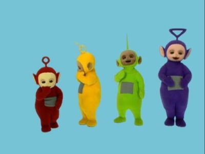 Pui Fan Lee, Mark Heenehan, John Simmit, and Nikky Smedley in Teletubbies Everywhere (2002)