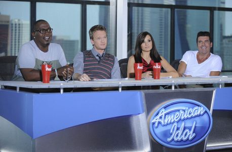 Neil Patrick Harris, Simon Cowell, Randy Jackson, and Kara DioGuardi in American Idol (2002)