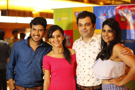 Sai Tamhankar, Parna Pethe, Akshay Tanksale, and Sagar Deshmukh at an event for YZ (2016)