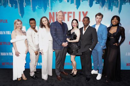 Diane Lane, Jeff Daniels, Lucy Liu, Aml Ameen, Sarah Jones, Jon Michael Hill, Evan Roe, and Chanté Adams in A Man in Ful