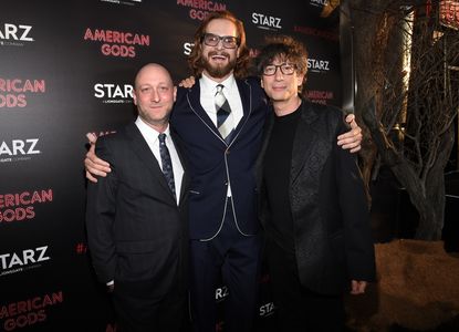 Bryan Fuller, Neil Gaiman, and Michael Green at an event for American Gods (2017)