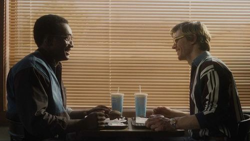 Rodney Burford and Evan Peters in Dahmer - Monster: The Jeffrey Dahmer Story (2022)