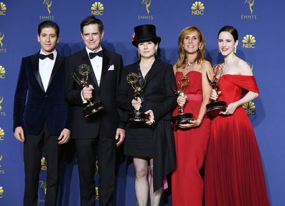 Daniel Palladino, Dhana Rivera Gilbert, Amy Sherman-Palladino, Michael Zegen, and Rachel Brosnahan at an event for The 7