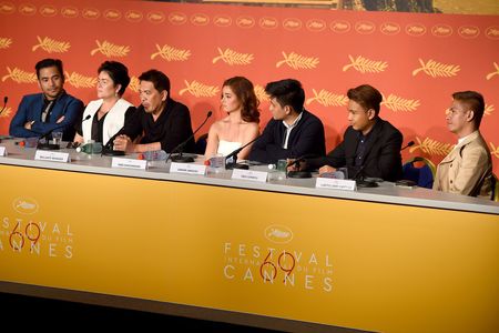 Jaclyn Jose, Brillante Mendoza, Larry Castillo, Neil Ryan Sese, Andi Eigenmann, Troy Espiritu, and Jomari Angeles at an 