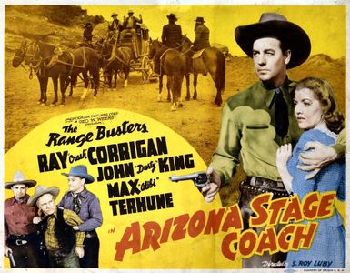 Steve Clark, Ray Corrigan, John 'Dusty' King, Nell O'Day, and Max Terhune in Arizona Stage Coach (1942)