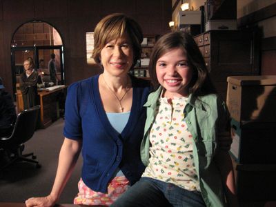 Jadin with (The Simpsons) Yeardley Smith on the set of Hallmark's 