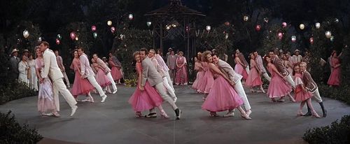 Buddy Hackett, Timmy Everett, Shirley Jones, Susan Luckey, and Robert Preston in The Music Man (1962)