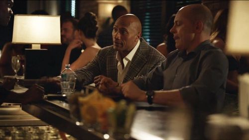 Still of Kourtney Brown, Dwayne Johnson and Rob Corddry in Ballers (2015)