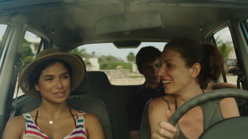 Still of Livia De Paolis, Diane Guerrero and Miles Chandler in Emoticon (2014)