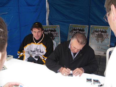 Season One Rent-A-Goalie Launch 100 Goalies in gear take over Bay Street in Toronto Szarka & Espo