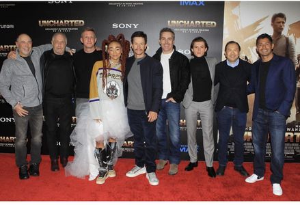 UNCHARTED movie premiere [Producers, Director, Cast]