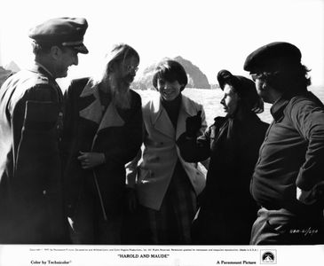 Hal Ashby, Bud Cort, Ruth Gordon, and Charles Tyner in Harold and Maude (1971)