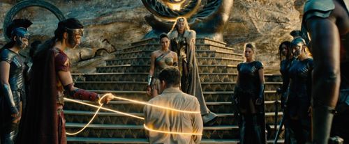 Connie Nielsen, Chris Pine, Doutzen Kroes, Gal Gadot, and Lisa Loven Kongsli in Wonder Woman (2017)