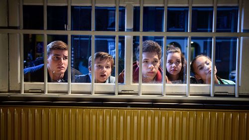 Stony Blyden, Maemae Renfrow, Daan Creyghton, Thomas Jansen, and Kyra Isako Smith in Hunter Street (2017)