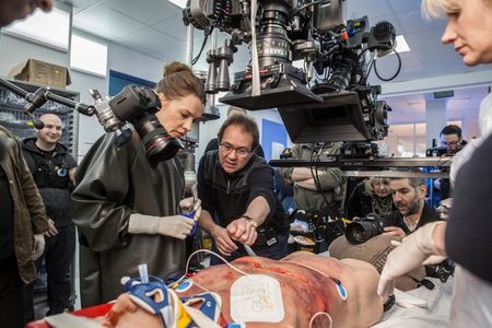 Jon East directing Catherine Walker on episode 1 of CRITICAL.