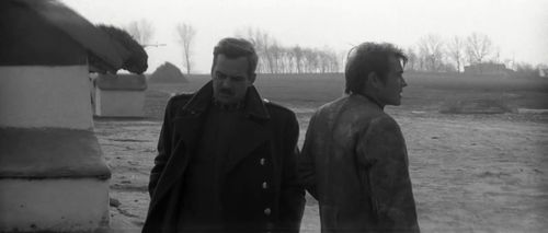 András Kozák and Zoltán Latinovits in Silence and Cry (1968)