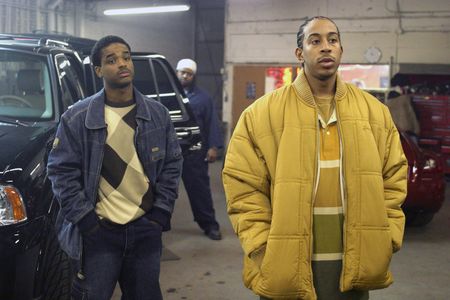 Larenz Tate, Ludacris, and Ime Etuk in Crash (2004)